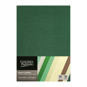 Karton papier ozdobny Mix zielony 210-250g 10ark