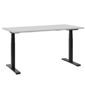 Biurko regulowane elektrycznie 130 x 72 cm szaro-czarne DESTIN II