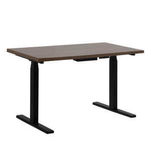 Biurko regulowane elektrycznie 130 x 72 cm ciemne drewno z czarnym DESTIN I