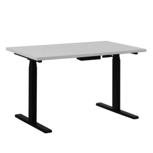 Biurko regulowane elektrycznie 130 x 72 cm biało-czarne DESTIN II