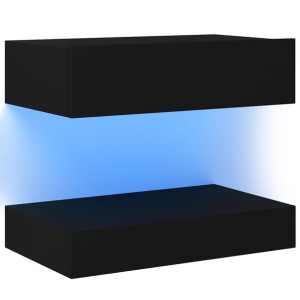 Szafka pod TV z oświetleniem LED, czarna, 60x35 cm