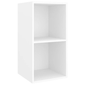 Wisząca szafka pod TV, biała, 37x37x72 cm, płyta wiórowa