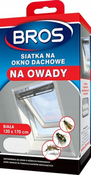 Siatka na okno dachowe przeciw owadom 120x170 biała