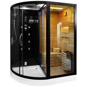 Kabino-sauna sucho-parowa z funkcją hydromasażu MO-1751 PRAWA 180x110x223cm