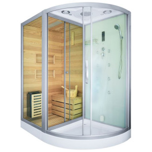 Kabino-sauna sucho-parowa z funkcją hydromasażu MO-1751 BIAŁA LEWA