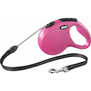 FLEXI SMYCZ New Classic SZNUREK S 8m, dla psów do 12kg, RÓŻOWA