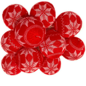 Łańcuch świąteczny LED świecące bombki w sweterku red