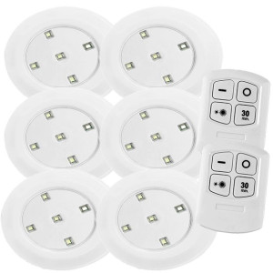 6x Lampka bezprzewodowa na baterie LED + PILOT