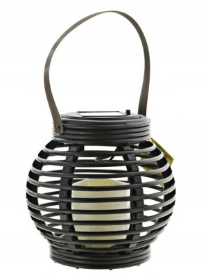 SOLAR LAMPION SOLARNY ŚWIECA LED latarnia RATTAN 16 cm
