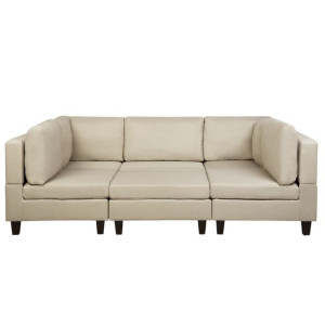 Sofa modułowa 5-osobowa z otomaną beżowa FEVIK