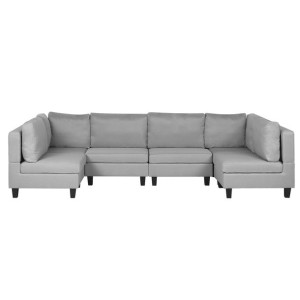 Sofa modułowa 6-osobowa jasnoszara FEVIK