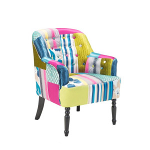 Fotel patchwork niebieski MANDAL