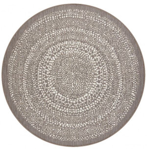 Dywan na Taras Balkon Flat  Kropki Beż Koło 120cm