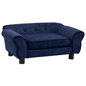 Sofa dla psa, niebieska, 72x45x30 cm, pluszowa