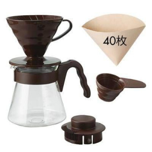 Hario zestaw V60 Pour Over Kit Brown VCSD-02CBR