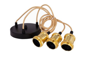 Lampa sufitowa wisząca antyczne złoto potrójna oprawa LOFT RETRO DESIGN E27