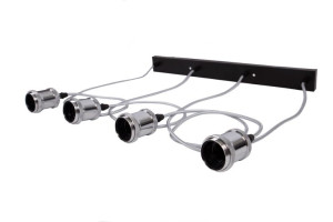 Lampa sufitowa wisząca chrom poczwórna oprawa LOFT RETRO DESIGN E27
