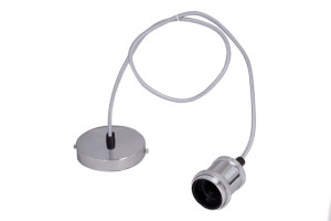 Lampa Sufitowa Wisząca Srebrna E27 Oprawa Loft
