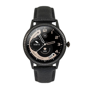 Zegarek Damski Smarwatch Czarny Skórzany Elegancki WCF18 Watchmark