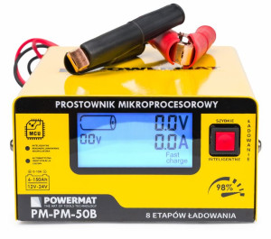 Prostownik MIKROPROCESOROWY Akumulatorowy 12V 24V PM-PM-50B PM0713