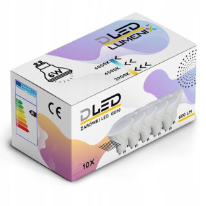 10x Żarówka LED GU10 620lm 6W CCD CIEPŁA