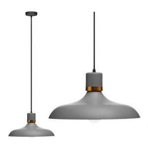 Lampa Sufitowa Wisząca Szara Matowa Ze Złotem E27