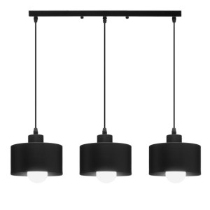Lampa Sufitowa Wisząca Potrójna Czarna Nowoczesna E27