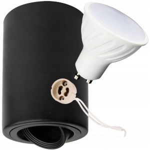 Tuba Spot Natynkowa Ruchoma Czarna + Gu10 8w Zimna