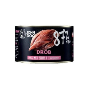 John Dog Premium DRÓB 410g mokra karma dla psa, 87% mięsa