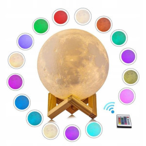 Lampka nocna księżyc 3D 48cm MOONLIGHT RGB + pilot