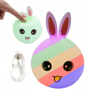 Silikonowa lampka nocna LED RGB KRÓLIK