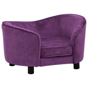 Sofa dla psa, burgundowa, 69x49x40 cm, pluszowa