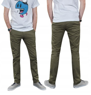 Spodnie Męskie Bawełniane Chinosy Khaki C12 74 cm