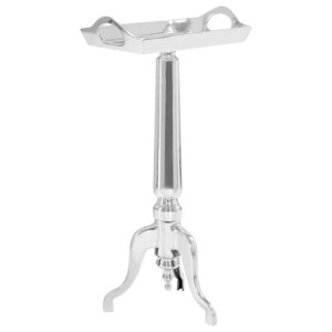 Lumarko Stolik na cokole z odlewanego aluminium, srebrny, 47x24x81 cm