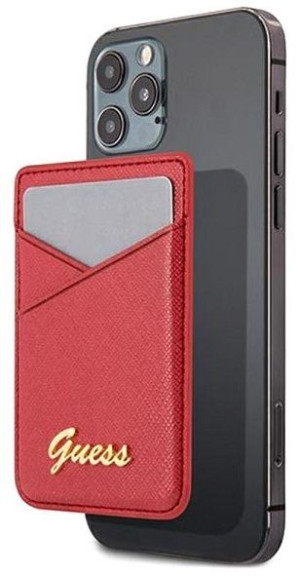 Guess Magnetic Card Holder | Portfel z Magsafe - SAFFIANO RED