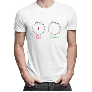 Ego / Natura męska koszulka z nadrukiem T-shirt prezent