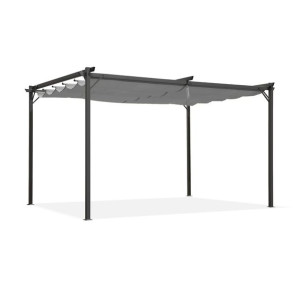 Pergola tarasowa ogrodowa - metalowa - Irda II 2,9x3,9m szara