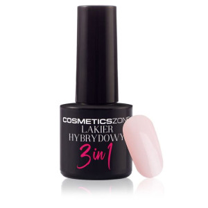 Cosmetics Zone Lakier hybrydowy 3w1 kolor transparenty róż z brokatem – M10
