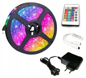 Taśma LED RGB 5050 2,5m IP20 + pilot IR ZESTAW