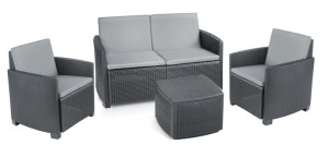 Zestaw Ogrodowy Garden 4osobowy Box Kawowy Sofa