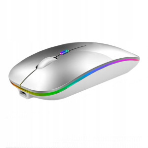Mysz Go Higher Stone Bezprzewodowa Rgb Srebrna