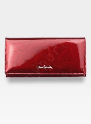 Portfel Damski Pierre Cardin Skórzany Czerwony w Liście 102
