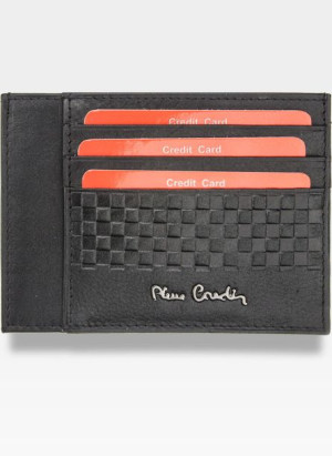 Portfel Skórzany Cardholder Męski Pierre Cardin Slim Czarny Etui P020