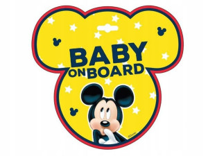 Tabliczka odblaskowa Baby On Board, Mickey