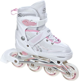 Rolki Croxer Optima White/Pink 31-34 Kauczuk Abec7