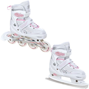 Rolki Łyżwy 2w1 Croxer Optima White/Pink 35-38