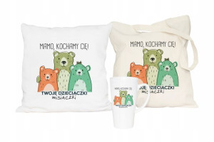 Prezent kubek poduszka torba dla mamy misiaczki