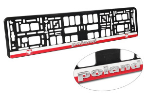 Ramka Chrom Pod Tablice Rejestracyjną Poland Flaga