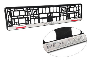 Ramka Chrom Pod Tablice Rejestracyjną Poland Mat
