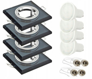 4x Oprawa halogenowa szklana kw cz+ LED GU10 5W